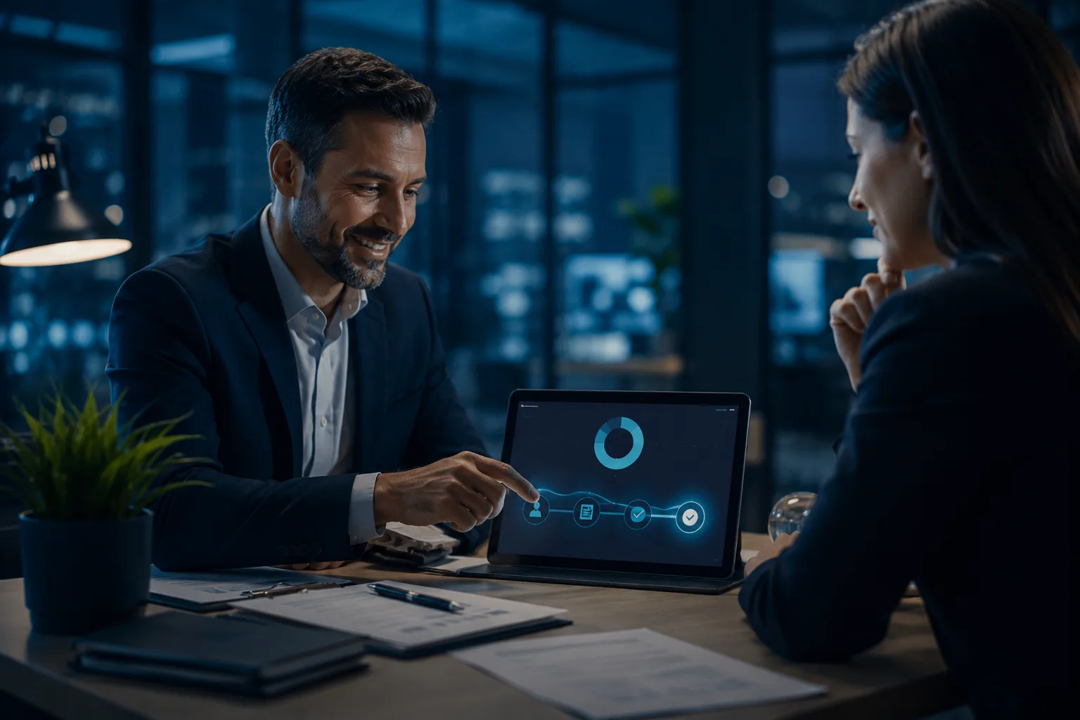 Financial market charts and trading dashboards