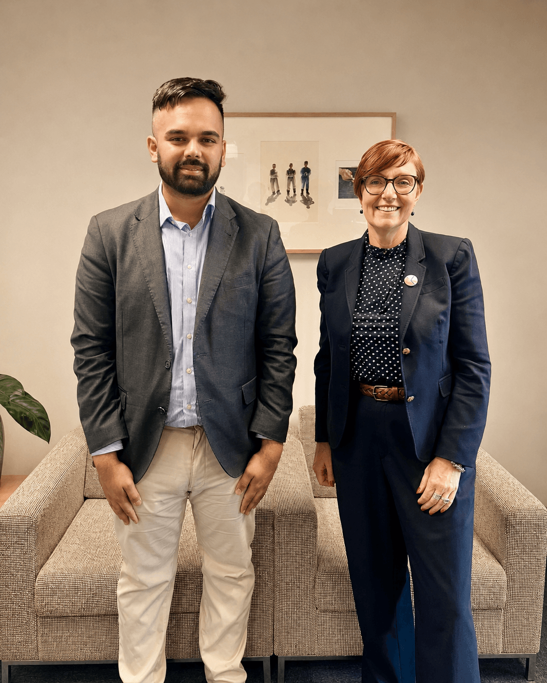 Saad Khalid with Rachel Stephen-Smith, Health Minister of the Australian Capital Territory